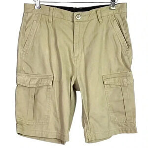 Volcom Shorts Mens 32 Beige Cotton Chino Cargo Walkshort Corpo Class